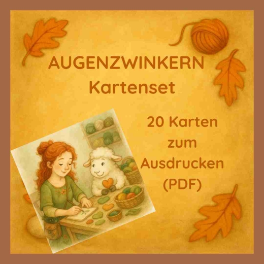 Filzland Kartenset „Augenzwinkern“ (PDF, 20 Karten zum Selbstausdrucken)