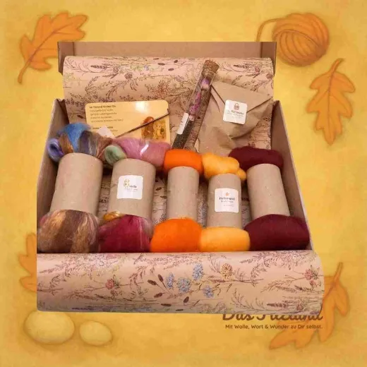 Regenbogenfädchen – Herzfaden | Materialbox zum freien Filzen