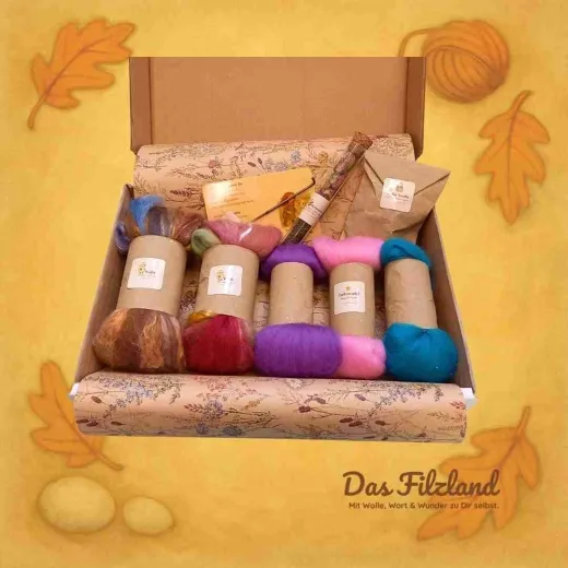 Regenbogenfädchen – Seelenfaden | Materialbox zum freien Filzen