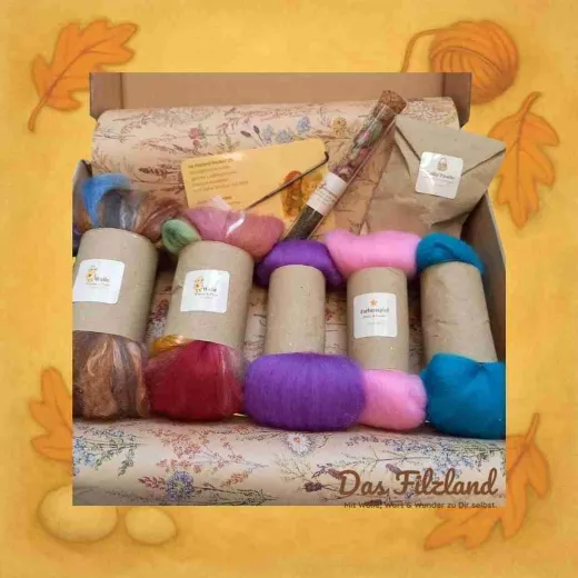 Regenbogenfädchen – Seelenfaden | Materialbox zum freien Filzen