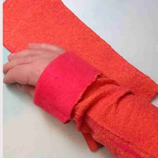 AS-8 Lebensfreude – Armstulpen ohne Daumenloch in Pink, Orange