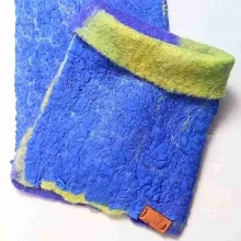 HS-8 Meereszauber – Handstulpen ohne Daumenloch in blau, blaulila, neongelb HS-8 Meereszauber – Handstulpen ohne Daumenloch in blau, blaulila, neongelb