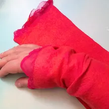 AS-2 Sonnenaufgang - Armstulpen ohne Daumenloch, orange, pink