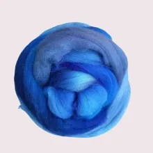 BM-5 Bio-Merinowolle „Tiefsee-Melodie“ – handgefärbter Kammzug