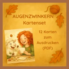 Filzland Kartenset „Augenzwinkern“ (PDF, 12 Karten zum Selbstausdrucken)