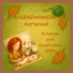 Filzland Kartenset „Augenzwinkern“ (PDF, 16 Karten zum Selbstausdrucken)