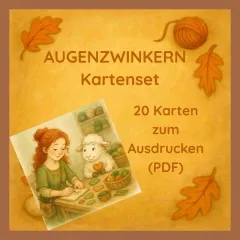 Filzland Kartenset „Augenzwinkern“ (PDF, 20 Karten zum Selbstausdrucken)