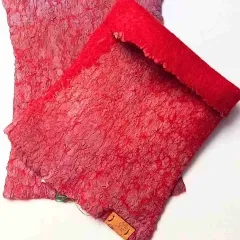 HS-10 Herbstglühen – Handstulpen mit Daumenloch in Rot, braun, grau